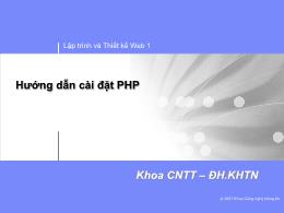 Lập trình web - Hướng dẫn cài đặt PHP