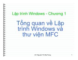 Lập trình Windows - Chương 1: Tổng quan về Lập trình Windows và thư viện MFC