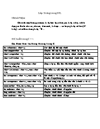 Lớp string trong stl