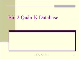 Nhập môn Cơ sở dữ liệu - Bài 2: Quản lý Database