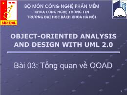 Object - Oriented analysis and design with uml 2.0 - Bài 03: Tổng quan về OOAD