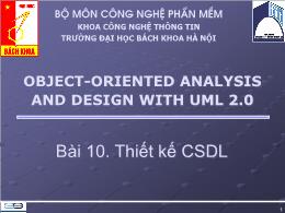 Object - Oriented analysis and design with uml 2.0 - Bài 10: Thiết kế cơ sở dữ liệu