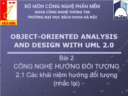 Object - Oriented analysis and design with uml 2.0 - Bài 2: Công nghệ hướng đối tượng