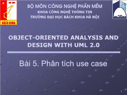 Object - Oriented analysis and design with uml 2.0 - Bài 5: Phân tích use case