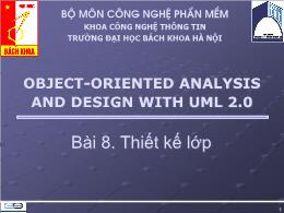 Object - Oriented analysis and design with uml 2.0 - Bài 8: Thiết kế lớp
