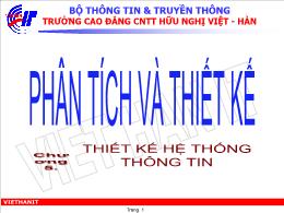 Phân tích và thiết kế hệ thống thông tin - Chương 5: Thiết kế hệ thống thông tin