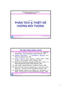 Phân tích và thiết kế hướng đối tượng