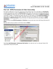Quản trị mạng - Ntfs permission & take ownership