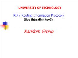 Rip (routing information protocol) giao thức định tuyến