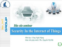 Security in the internet of things