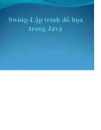 Swing - Lập trình đồ họa trong Java