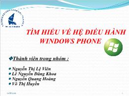 Tìm hiểu về hệ điều hành windows phone