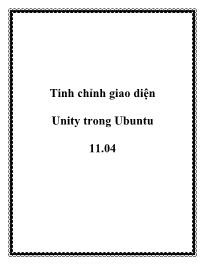 Tinh chỉnh giao diện Unity trong Ubuntu 11.04
