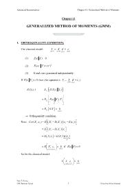 Advanced Econometrics - Chapter 13: Generalized Method of Moments