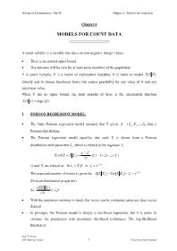 Advanced Econometrics - Part II - Chapter 6: Models for count data