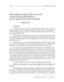 Ảnh hưởng của một số yếu tố văn hóa trong sự tăng trưởng kinh tế tại các làng xã châu thổ sông Hồng