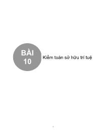 Bài giảng Bài 10. Kiểm toán sở hữu trí tuệ