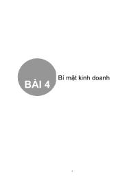 Bài giảng Bài 4 Bí mật kinh doanh