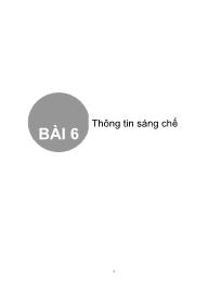 Bài giảng Bài 6. Thông tin sáng chế