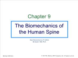 Bài giảng Basic Biomechanics - Chapter 9 The Biomechanics of the Human Spine