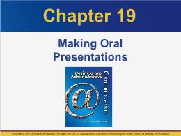 Bài giảng Business and Administrative Communication - Chapter 19 Making Oral Presentations