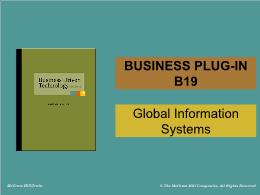 Bài giảng Business Driven Technology - Business plug-in B19 - Global Information Systems