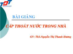 Bài giảng Cấp thoát nước trong nhà