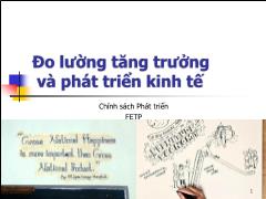 Bài giảng Chính sách Phát triển FETP - Đo lường tăng trưởng và phát triển kinh tế