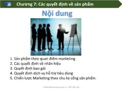 Bài giảng Chương 7: Các quyết định về sản phẩm