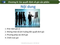 Bài giảng Chương 8: Các quyết định về giá sản phẩm