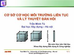 Bài giảng Cơ sở cơ học môi trường liên tục và lý thuyêt đàn hồi - Chương 9 Bài toán phẳng trong hệ toạ độ độc cực