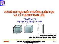 Bài giảng Cơ sở cơ học môi trường liên tục và lý thuyêt đàn hồi - Chương 8 Nhập môn phương pháp phần tử hữu hạn