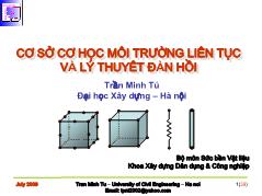 Bài giảng Cơ sở cơ học môi trường liên tục và lý thuyêt đàn hồi - Chương 4 Lý thuyết về chuyển vị và biến dạng