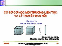 Bài giảng Cơ sở cơ học môi trường liên tục và lý thuyêt đàn hồi - Chương 3 Lý thuyết về ứng suất