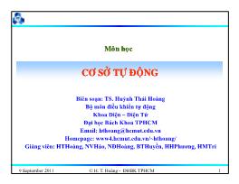 Bài giảng Cơ sở tự động - Biên soạn: TS. Huỳnh Thái Hoàng