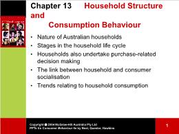 Bài giảng Consumer Behaviour - Chapter 13 Household Structure and Consumption Behaviour