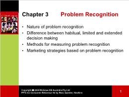 Bài giảng Consumer Behaviour - Chapter 3 Problem Recognition