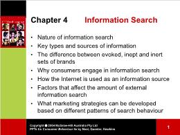 Bài giảng Consumer Behaviour - Chapter 4 Information Search