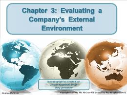 Bài giảng Crafting and Executing Strategy - Chapter 3: Evaluating a Company’s External Environment