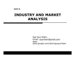 Bài giảng Designing Business Plan - Unit 3: Industry and market analysis