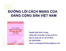 Bài giảng Đường lối cách mạng của ĐCSVN - Chương mở đầu: Đối tượng, nhiệm vụ và phương pháp nghiên cứu môn đường lối cách mạng của Đảng cộng sản Việt Nam