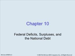 Bài giảng Economics - Chapter 10 Federal Deficits, Surpluses, and the National Debt