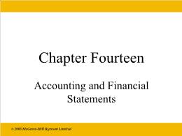 Bài giảng Economics - Chapter 14 Accounting and Financial Statements