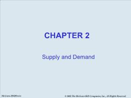 Bài giảng Economics - Chapter 2 Supply and Demand