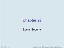 Bài giảng Economics - Chapter 27 Social Security