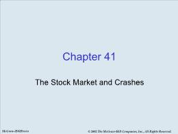 Bài giảng Economics - Chapter 41 The Stock Market and Crashes