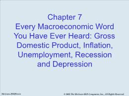 Bài giảng Economics - Chapter 7 Every Macroeconomic Word You Have Ever Heard: Gross Domestic Product, Inflation, Unemployment, Recession and Depression