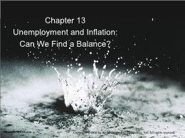 Bài giảng Economics of Social Issues - Chapter 13 Unemployment and Inflation: Can We Find a Balance?