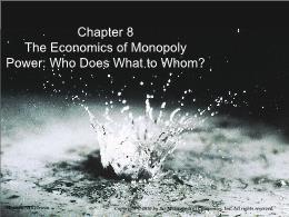 Bài giảng Economics of Social Issues - Chapter 8 The Economics of Monopoly Power: Who Does What to Whom?