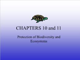 Bài giảng Environmental Sciences - Chapter 10 & 11: Protection of Biodiversity and Ecosystems